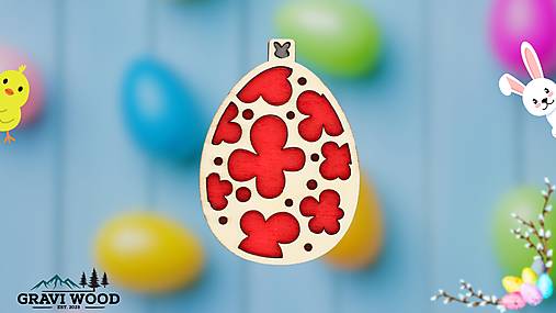 Dekorácie - Drevená veľkonočná ozdoba „Veľkonočné vajíčko č. 18“ - 17325219_