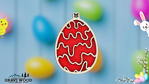 Dekorácie - Drevená veľkonočná ozdoba „Veľkonočné vajíčko č. 20“ - 17325235_