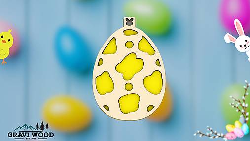 Dekorácie - Drevená veľkonočná ozdoba „Veľkonočné vajíčko č. 24“ - 17325303_