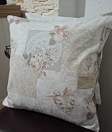 Úžitkový textil - Obliečky na vankúše,,staroružový patchwork" - 17325881_