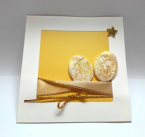 Papiernictvo - Veľkonočné pohľadnice ... vajíčka (zlaté) - 17327744_