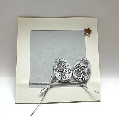 Papiernictvo - Veľkonočné pohľadnice ... vajíčka (strieborné) - 17327749_