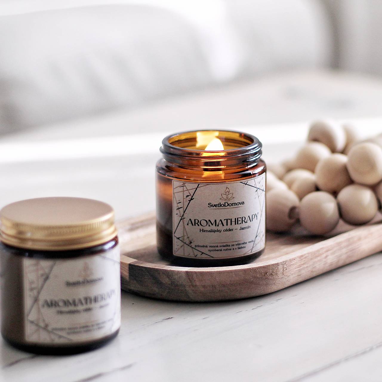 AKCIA - Sviečka zo 100% sójového vosku - AROMATHERAPY - 6vôní - 95g/26-28hod