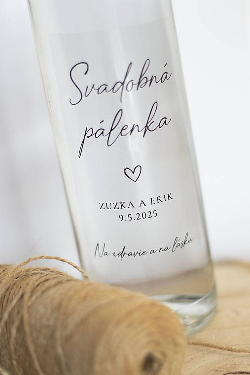 Úložné priestory & Organizácia - Transparentná etiketa - Svadobná pálenka 2 - 17328479_