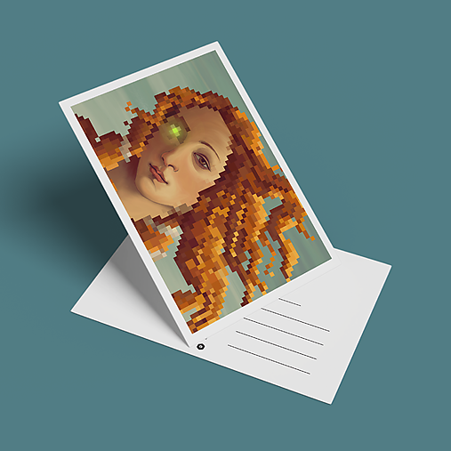 Papiernictvo - Pohľadnica Zrodenie Venuše - pixelart - 17326607_