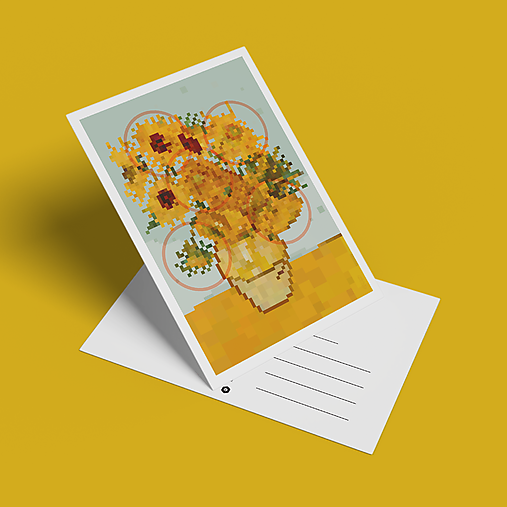 Papiernictvo - Pohľadnica Slnečnice - pixelart - 17326688_