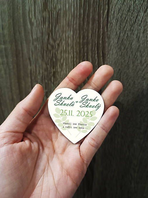 Magnetky - Svadobné magnetky  (V jednoduchosti je láska) - 17328130_