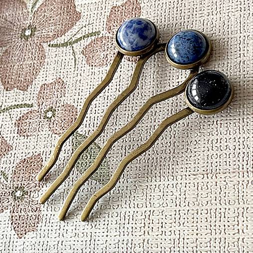Elegant Bronze Gemstone Hair Comb / Hrebienok do vlasov s minerálmi E064