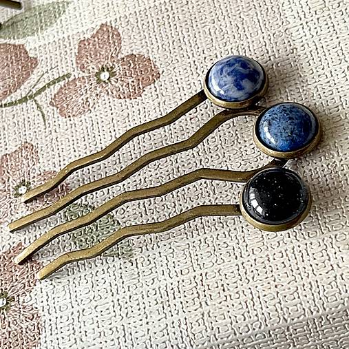 Elegant Bronze Gemstone Hair Comb / Hrebienok do vlasov s minerálmi E064