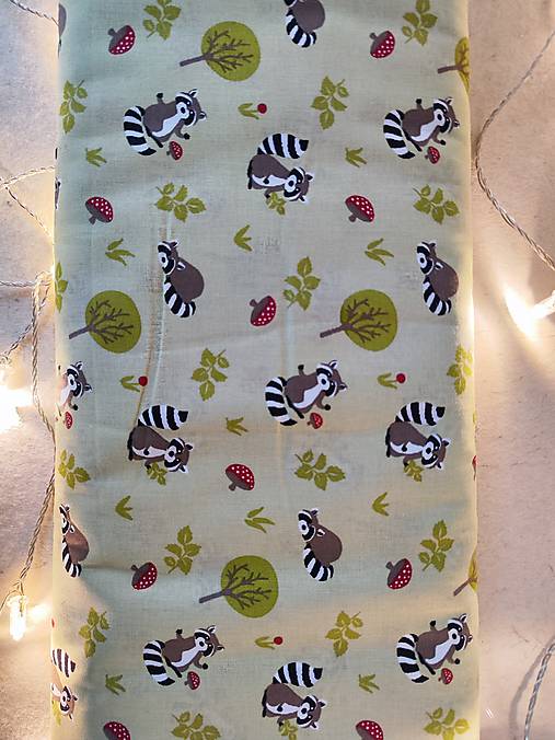 Textil - VLNIENKA DEKA a PRIKRÝVKA 100 % merino top super francúzsky dizajn  Medvedík čistotný na svetlo zelenej   - 17330028_