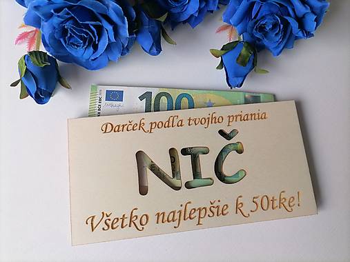 Papiernictvo - AKCIA! Drevená obálka na peniaze nič - 17331334_