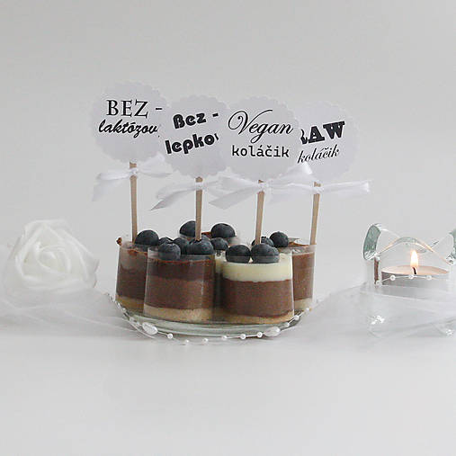 Zápichy do koláčov s mašličkou  - set 15 ks