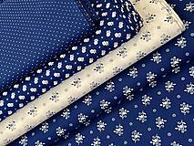Textil - ❤️100% BAVLNA ❤️MODRO/BIELA ❤️FOLKLOR - 17330470_