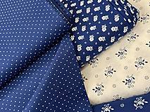 Textil - ❤️100% BAVLNA ❤️MODRO/BIELA ❤️FOLKLOR - 17330471_