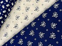 Textil - ❤️100% BAVLNA ❤️MODRO/BIELA ❤️FOLKLOR - 17330472_