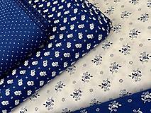 Textil - ❤️100% BAVLNA ❤️MODRO/BIELA ❤️FOLKLOR - 17330473_