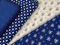 Textil - ❤️100% BAVLNA ❤️MODRO/BIELA ❤️FOLKLOR - 17330474_