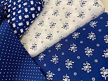 Textil - ❤️100% BAVLNA ❤️MODRO/BIELA ❤️FOLKLOR - 17330475_