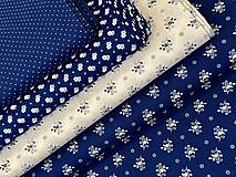 Textil - ❤️100% BAVLNA ❤️MODRO/BIELA ❤️FOLKLOR - 17330476_