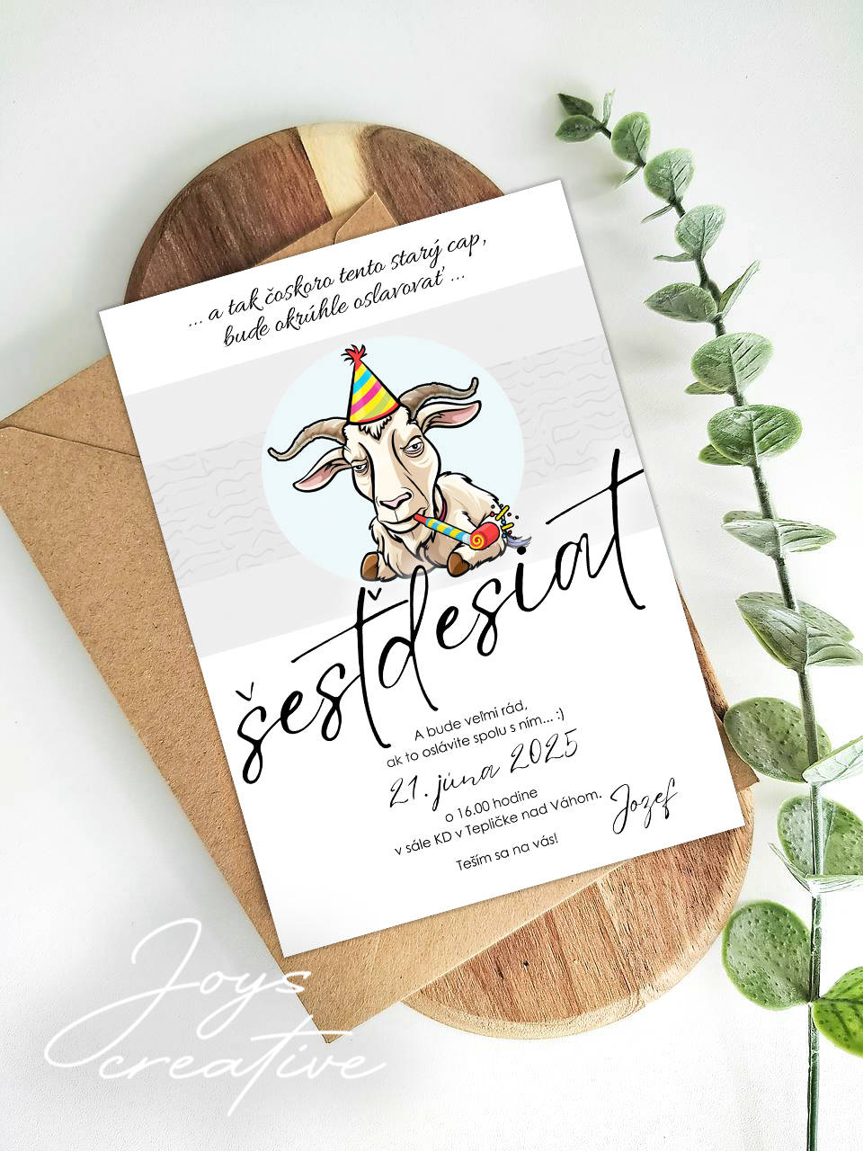 Vtipná pozvánka na narodeniny pre chlapa, starý cap (starý cap)