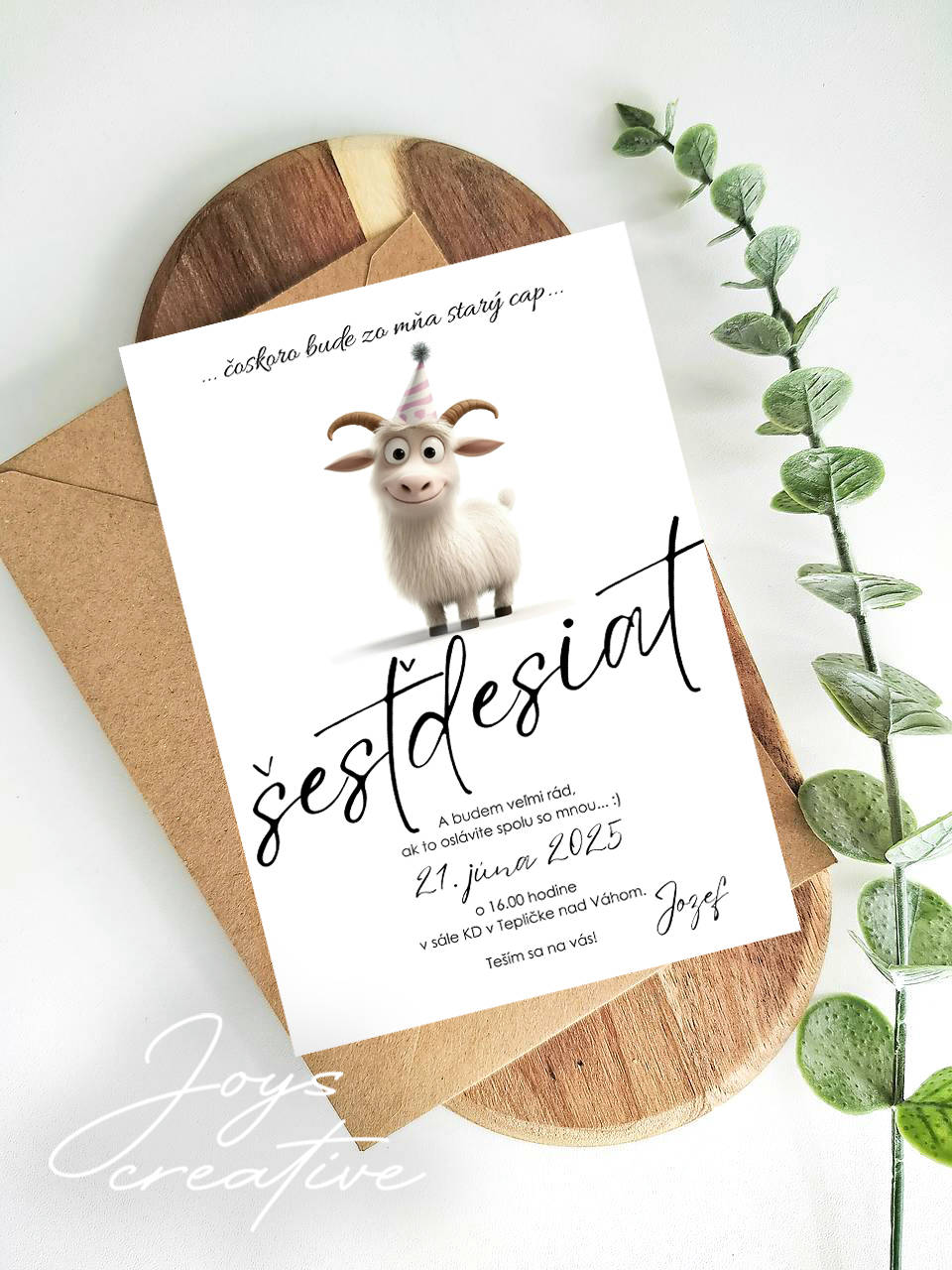 Vtipná pozvánka na narodeniny pre chlapa, starý cap (capko)