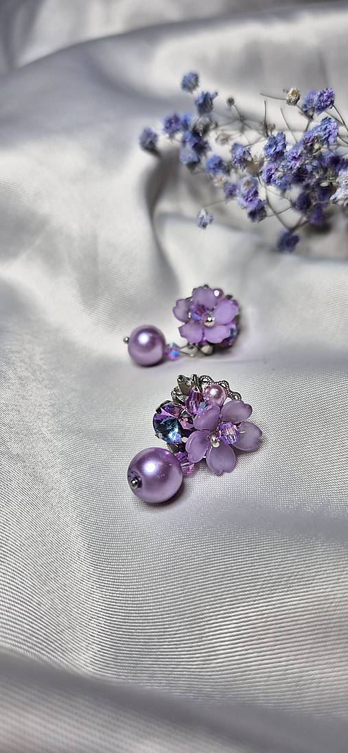 Náušnice - Africká fialka - 17329059_