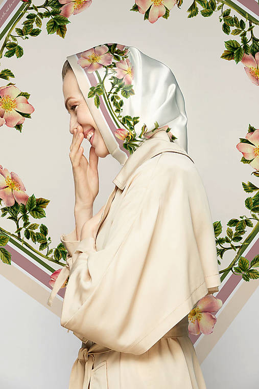 Šatky - Saténová šatka ROSA - Personalizovaná // Autorský dizajn - 17329561_