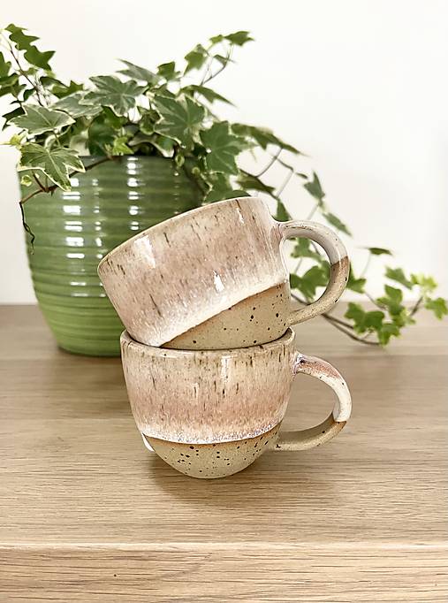 Nádoby - Espresso šálka (pink) kamenina - 17329443_