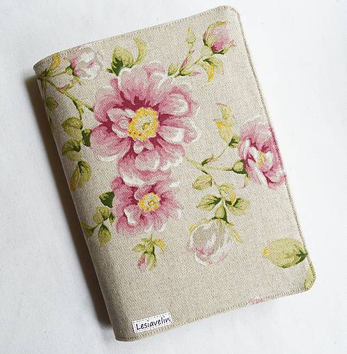 Papiernictvo - Obal na knihu nastaviteľný - Ruže (režný) - 17333011_