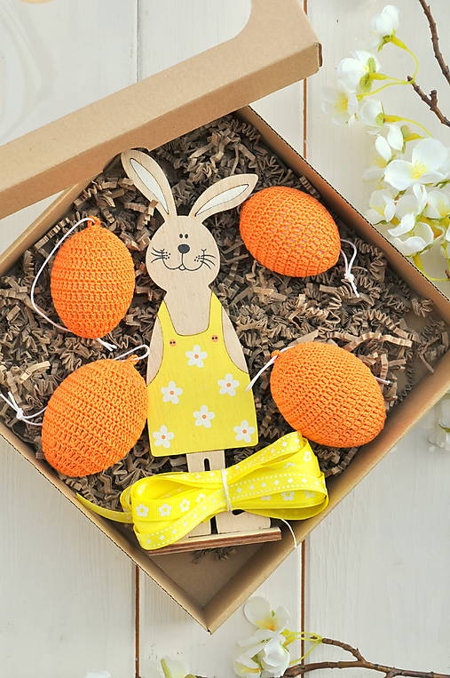 Dekorácie - jarná sada, oranžovo-žltá - 17334021_
