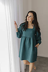 Oblečenie na dojčenie - Šaty na dojčenie "Maison Waffle" - petrolejové - 17331832_