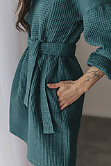 Oblečenie na dojčenie - Šaty na dojčenie "Maison Waffle" - petrolejové - 17331840_