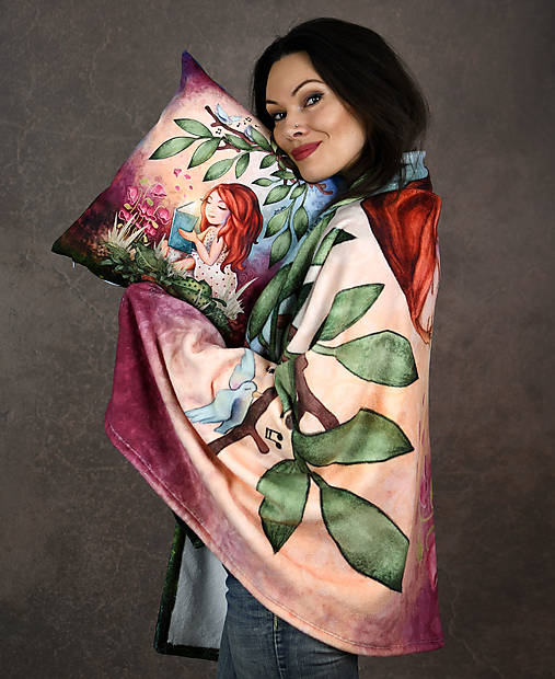 Detský textil - SADA Deka + Vankúšik s ilustráciou - 17332667_