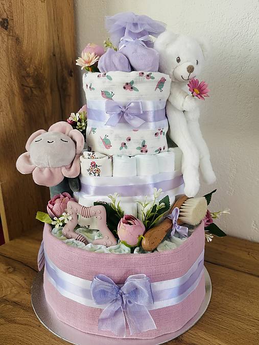 Detské doplnky - Plienková torta s mojkáčikom - 17333690_