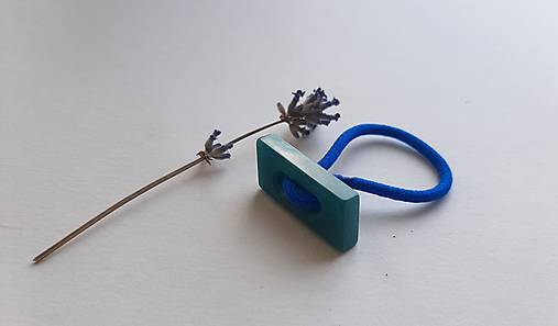 Ozdoby do vlasov - Gumička gombičková TYRKYSOVÁ - 17337114_