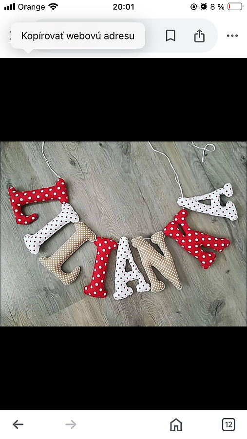 Detský textil - Šité písmenká červená - 17337112_