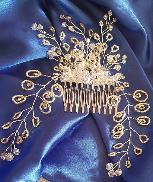 Ozdoby do vlasov - svadobný hrebienok /korálky/ - 17335511_