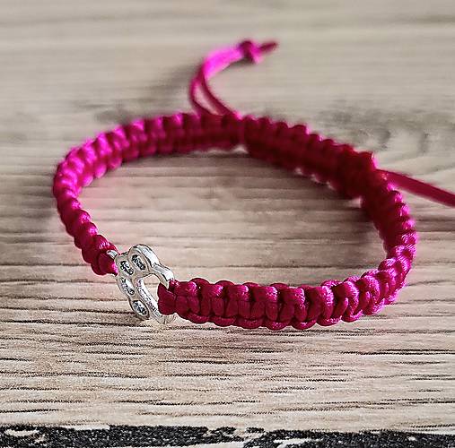 Náramky - Náramok labka (fuchsia) - 17334954_