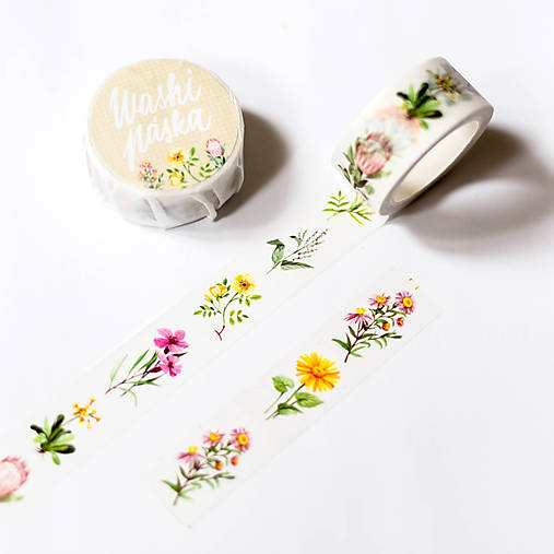 Papier - Washi páska - Kvety - 17336652_