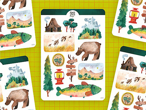 Papier - Samolepky "Národný park" - 17336683_