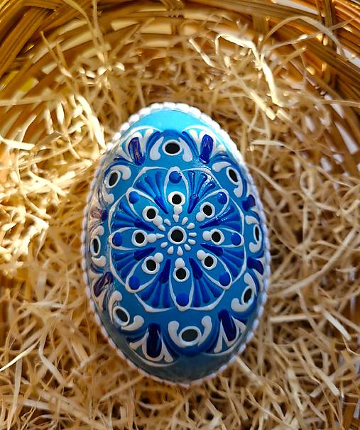 Dekorácie - Modrá madeira husacia kraslica - 17335839_