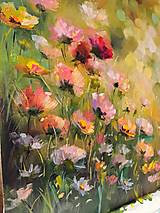 Obrazy - Obraz "Kvety na letnej lúke" - olejomaľba, sololit, 40x50 cm - 17335480_