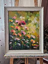 Obrazy - Obraz "Kvety na letnej lúke" - olejomaľba, sololit, 40x50 cm - 17335482_