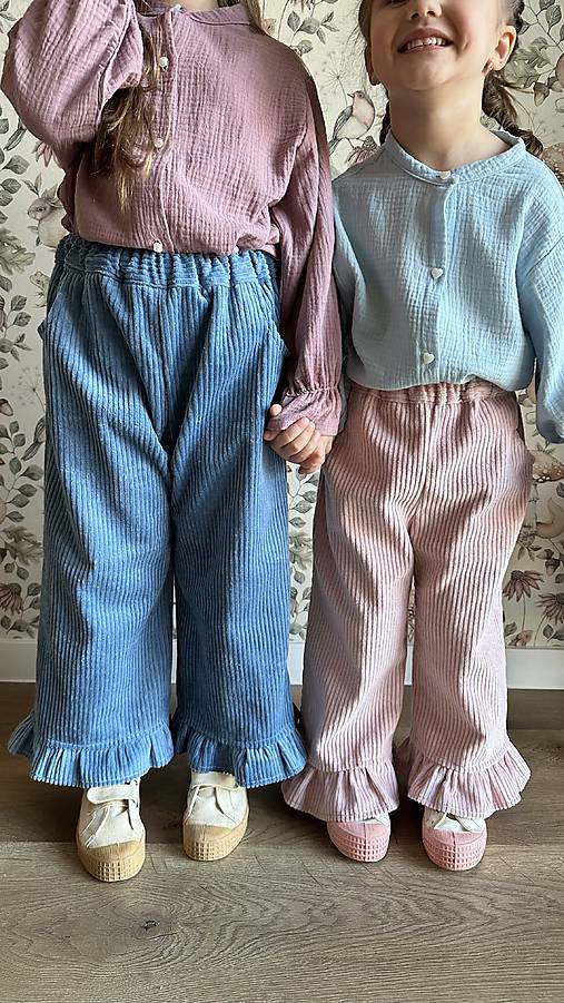 Detské oblečenie - Detské menčestráky s fodričkou - 17337030_