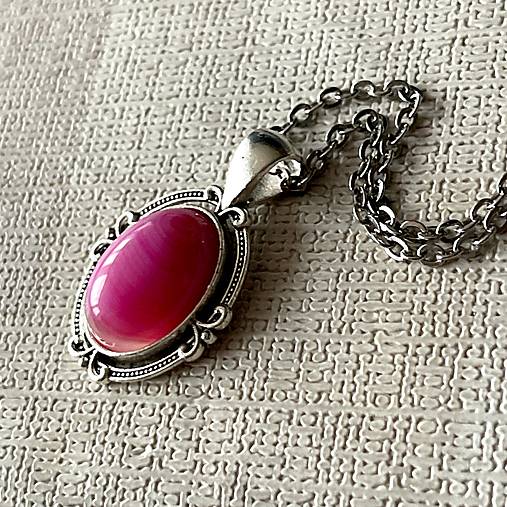 Stripe Agate Antique Silver Pendant / Prívesok s pásikavým achátom E066