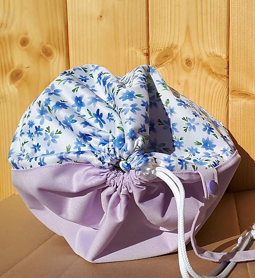 Detské doplnky - Nepremokavé vrecko na plienky/plavky (Fialky) - 17339188_