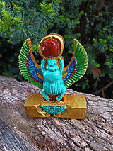 Sochy - CHEPRER - drevená soška - Cheprer wooden statue - 17337527_