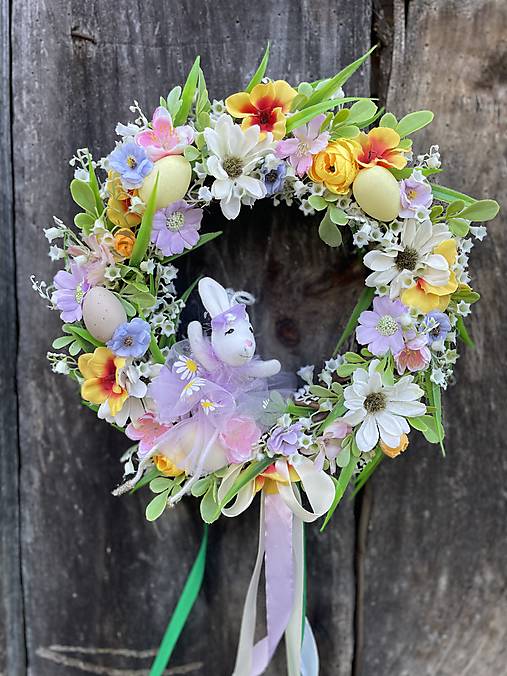 Dekorácie - Jarný veľkonočný veniec-Zľava!!! - 17337770_