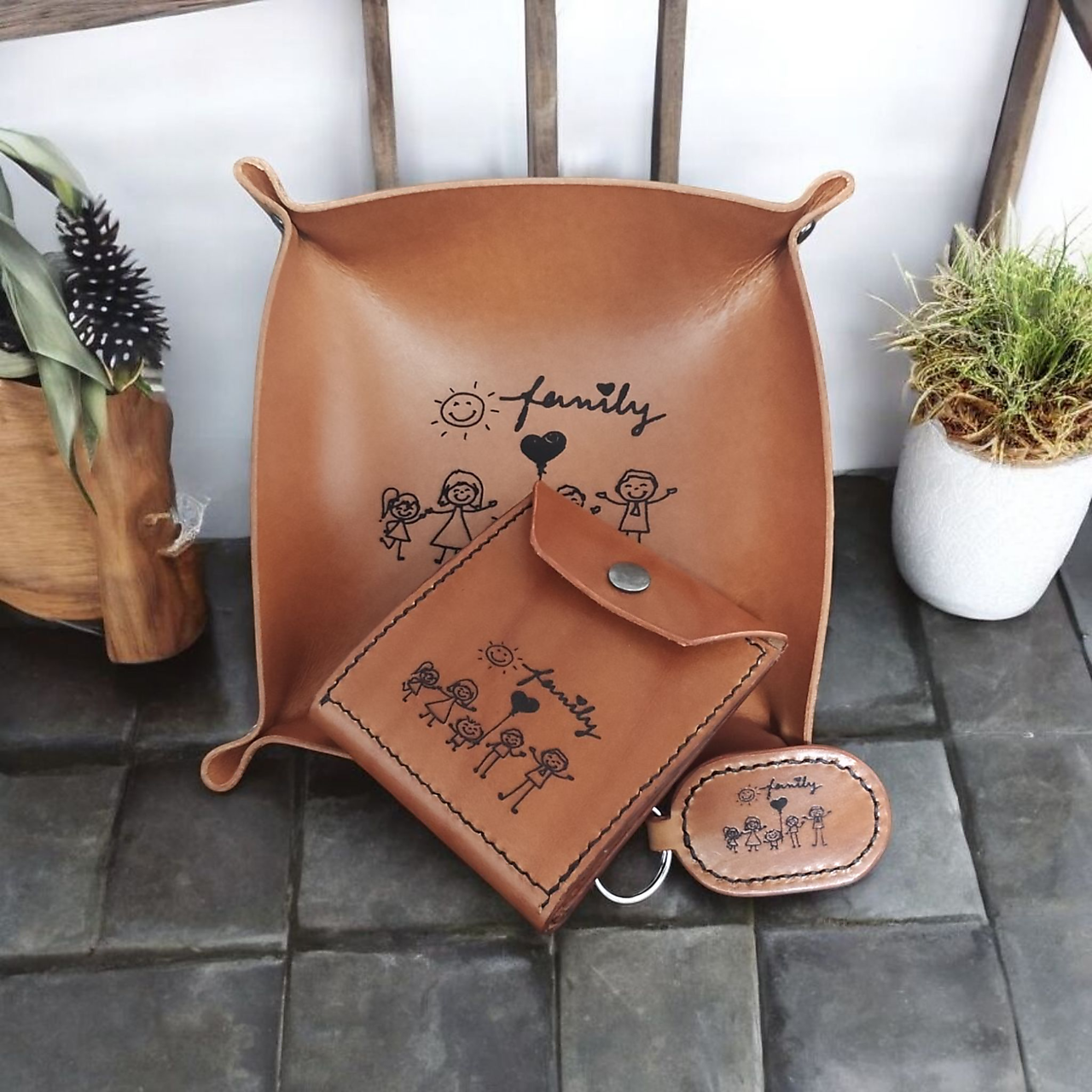 Pánsky set - peňaženka , miska, kľúčenka