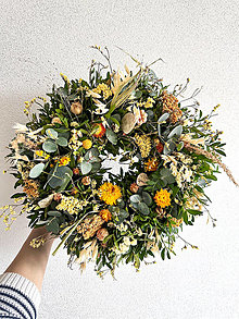 Dekorácie - Jarný veniec na dvere žltý - 17338096_